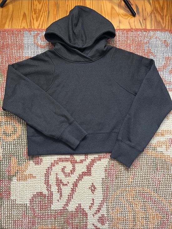 lululemon athletica Tops - lululemon Loungeful Cropped Hoodie Black Size 6 Women’s Cozy Pullover Sweatshirt